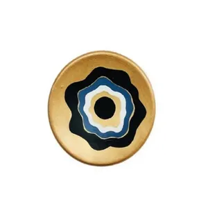 بشقاب دیوارکوب سفالی طرح چشم زخم کد A1000