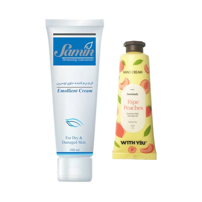کرم نرم کننده اوسرین ثمین حجم 100 میلی لیتر به همراه کرم مرطوب کننده ویت یو مدل Ripe Peaches حجم 50 میلی لیتر