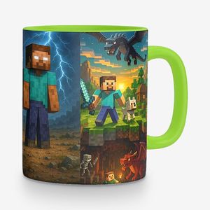 ماگ مدل ماینکرفت Minecraft دسته رنگی کد 9239