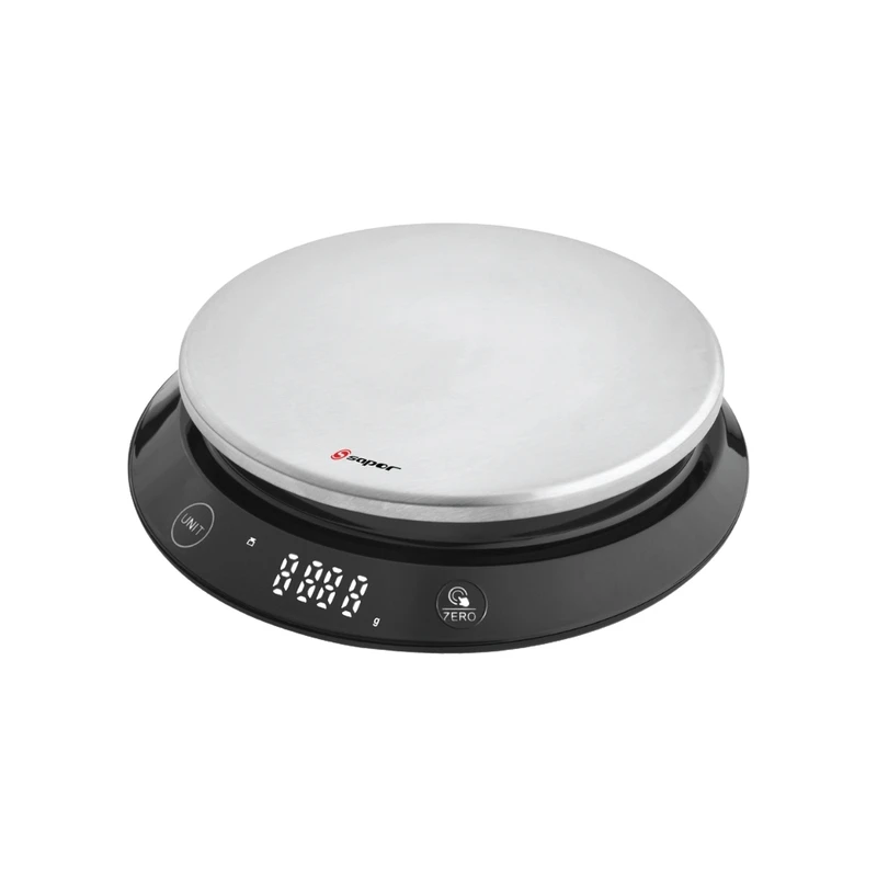 ترازو آشپزخانه دیجیتال ساپر مدل 200D کد 40008 حداکثر ظرفیت قابل اندازه‌گیری 5 کیلوگرم با دقت اندازه‌گیری 1 گرم