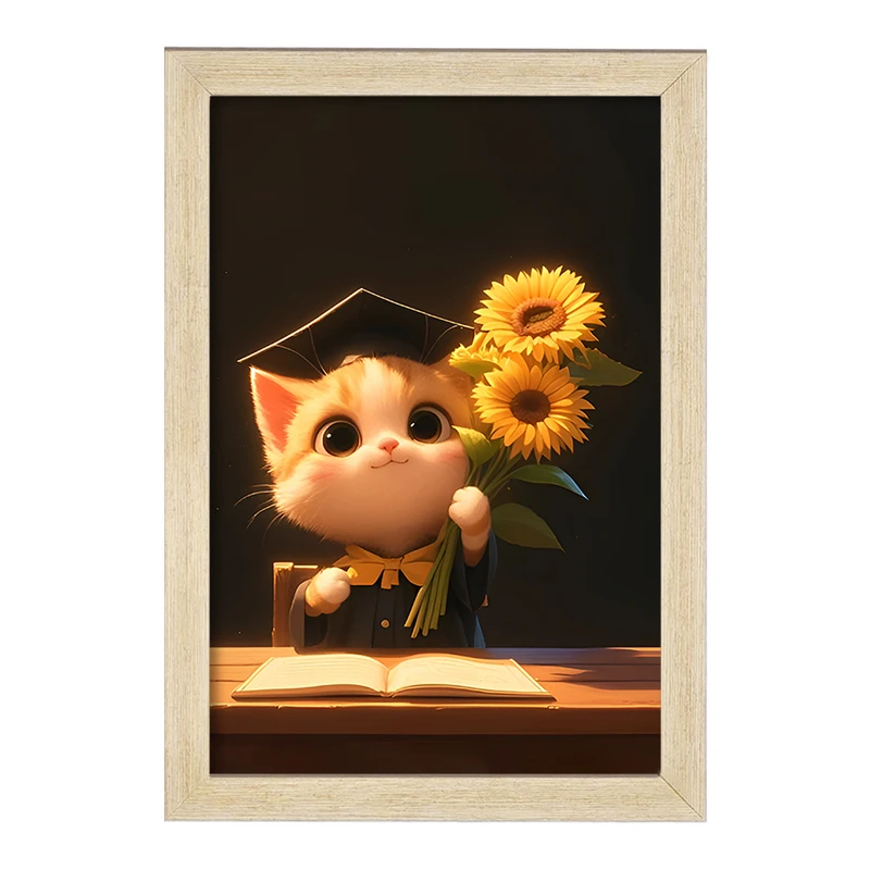 تابلو خندالو مدل گربه فارغ التحصیل کد F7257