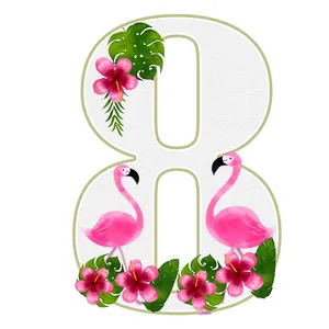 استند رومیزی تولد مدل عدد 8 طرح فلامینگو کد 888