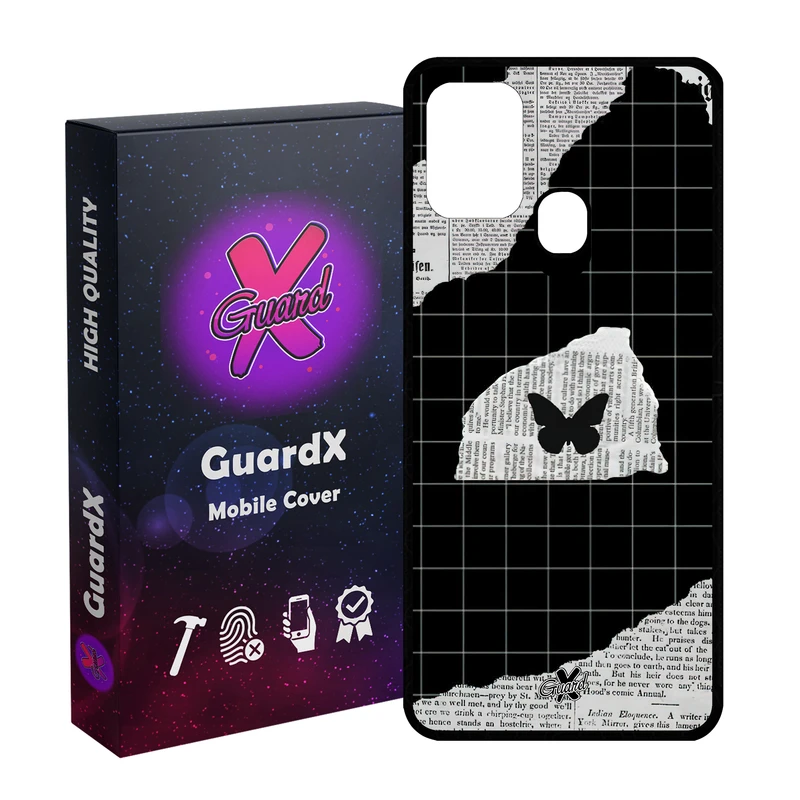 کاور گارد ایکس طرح پروانه مدل Glass10533 مناسب برای گوشی موبایل سامسونگ Galaxy M31 / M31 Prime / F41