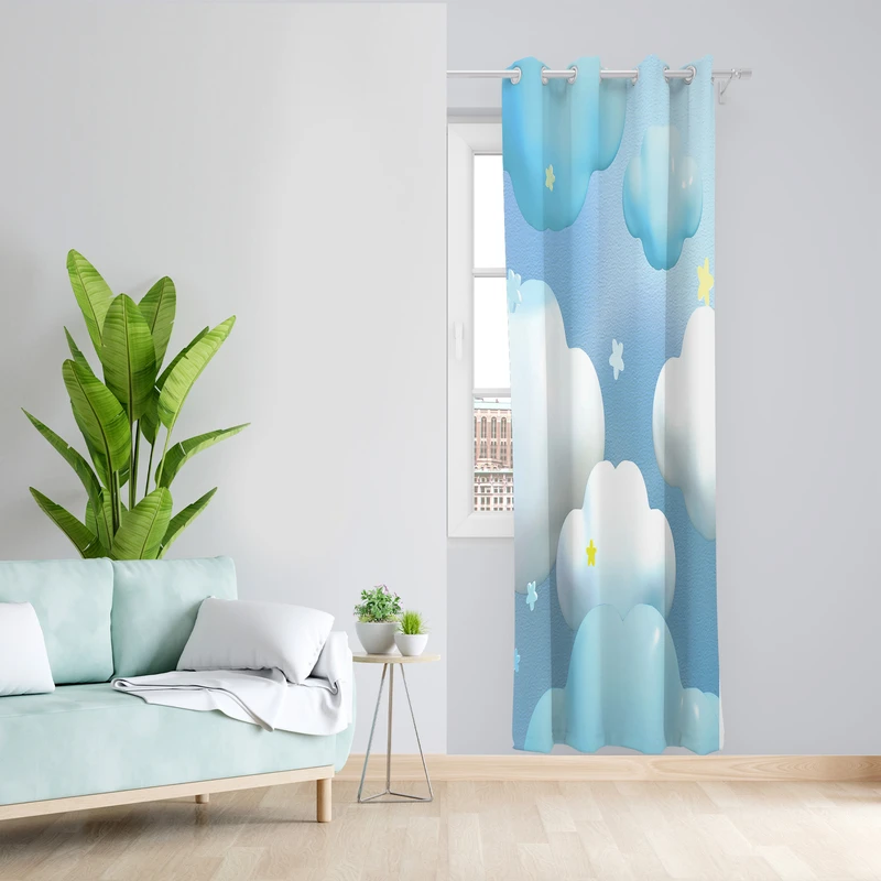 پرده طرح ابر مدل مخمل پانچی کد 2371 z سایز 140x200 سانتی متر