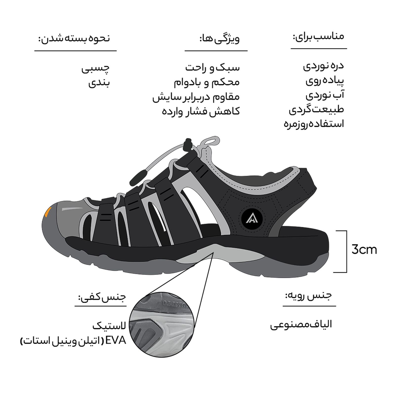 صندل مردانه هامتو مدل 710445A-1 -  - 11