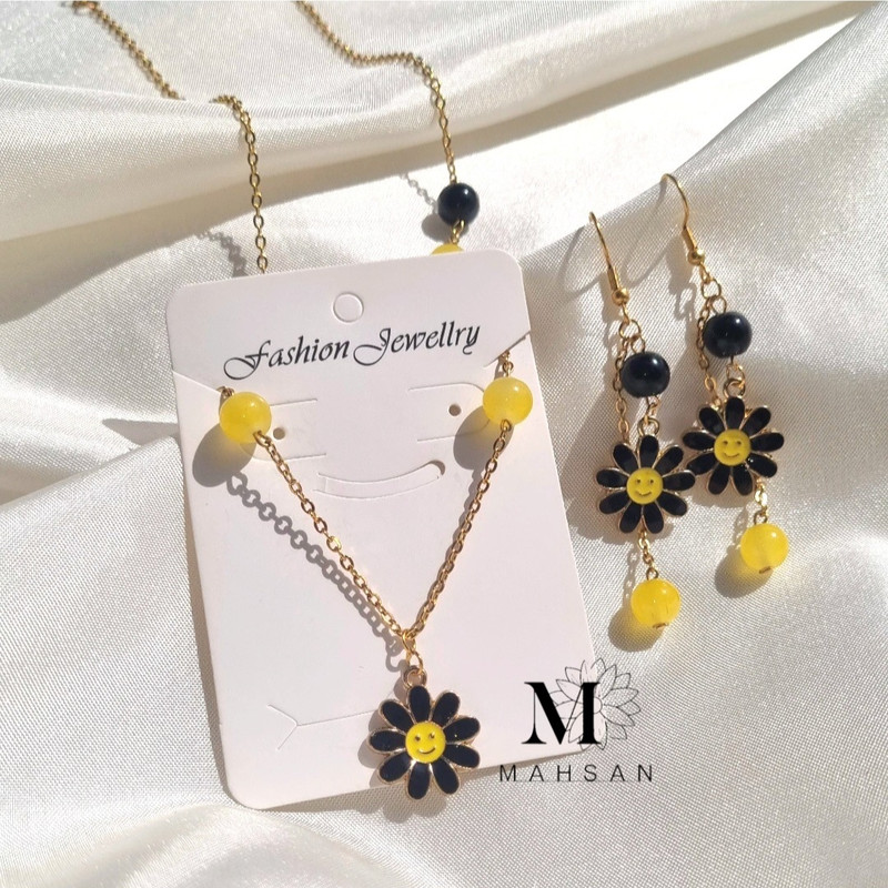 گردنبند دخترانه مدل گل آفتابگردان گردنبند دخترانه مدل گل آفتابگردان