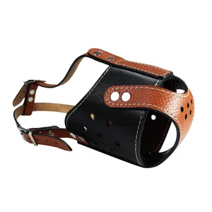 پوزه بند سگ مدل چرم طبیعی کد M12
