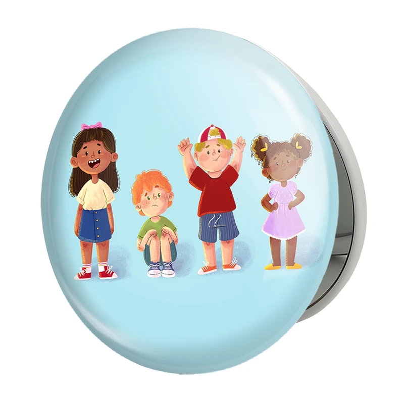 آینه جیبی خندالو طرح دخترانه فانتزی مدل تاشو کد 25753 