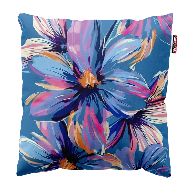 کوسن پاد آفرین مدل مینیمال طرح گل و برگ کد PK303489 سایز 30*30 سانتی متر