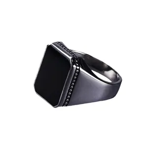 انگشتر نقره مردانه مدل مستطیل