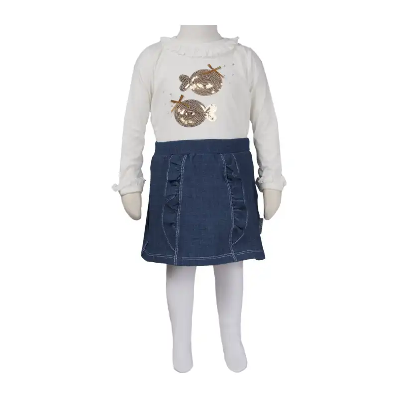 ست بلوز و دامن نوزادی آدمک مدل ماهی پولکی کد 243400