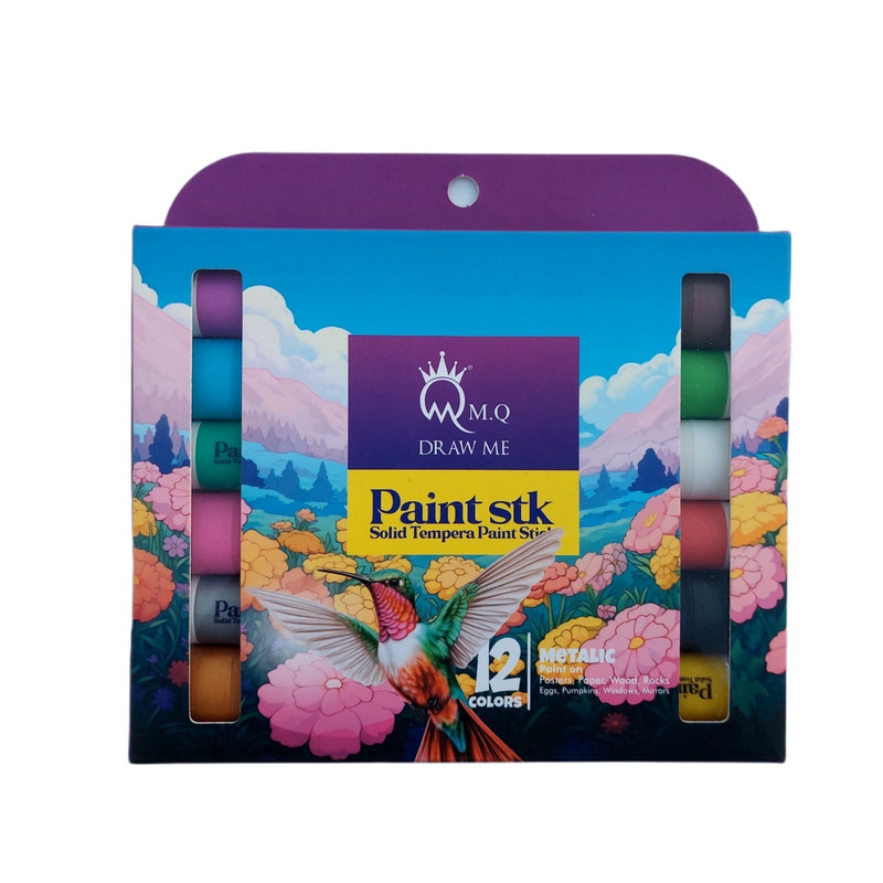 گواش 12 رنگ مدل ام کیو مدل پیچی طرح متالیک اکلیلی