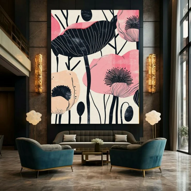 تابلو بوم طرح مخمل نقاشی گل بنفشه کد GR1685