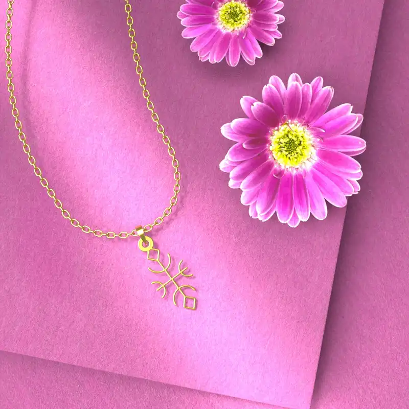 گردنبند طلا 18 عیار زنانه مدوپد مدل هندسی کد F3-1-1087