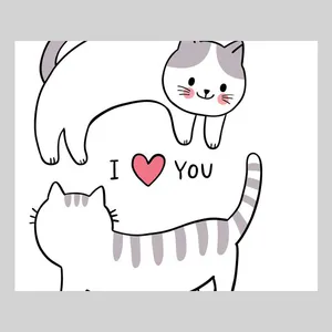 کارت پستال ماهتاب طرح دوست دارم love کد 1772