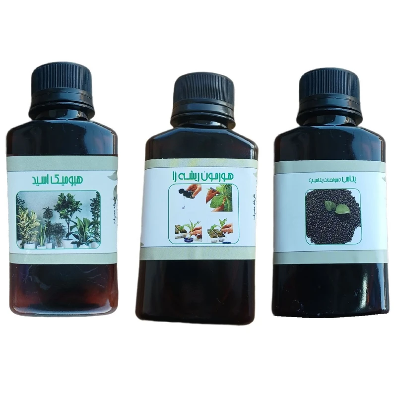 کود مایع هیومیک اسید و کود پتاس و هورمون ریشه زا مدل life drop حجم 110 میلی لیتر