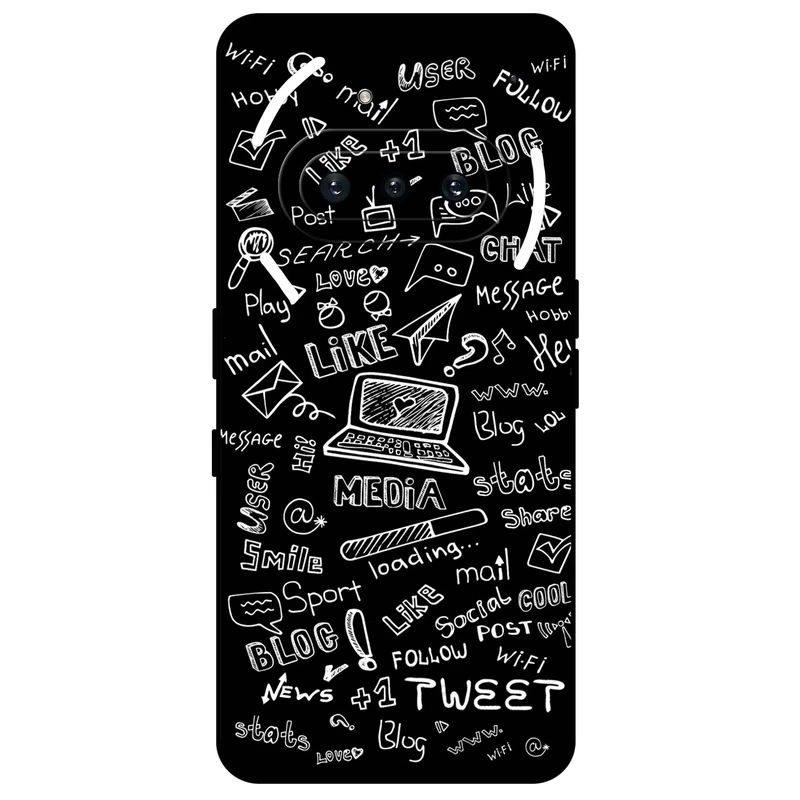 کاور مگافون طرح رسانه های اجتماعی مدل 1898 مناسب برای گوشی موبایل ناتینگ Phone 3a