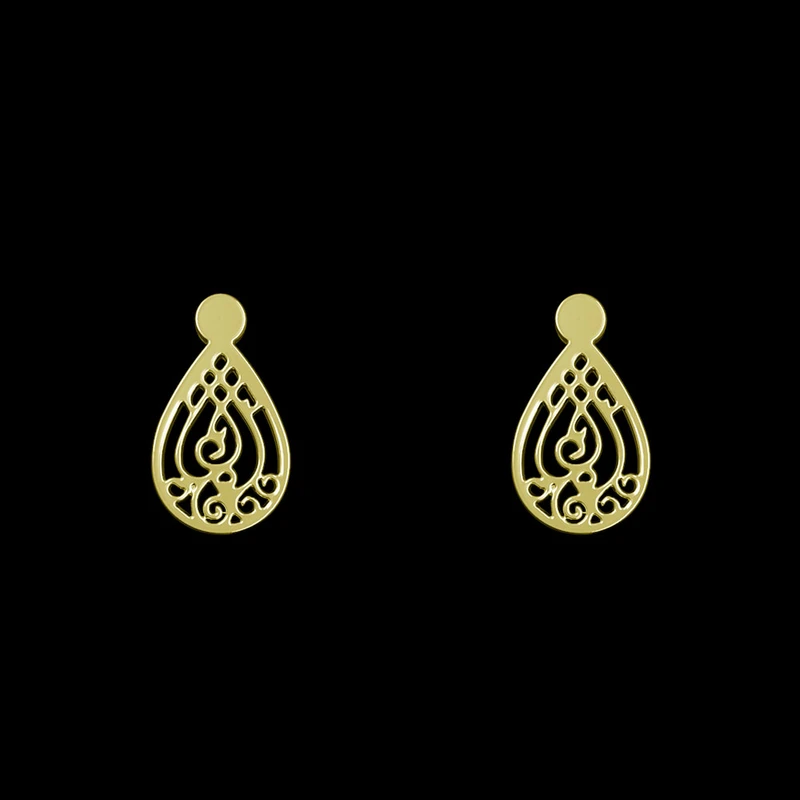 گوشواره طلا 18 عیار زنانه مدوپد مدل هندسی کد GA1-13350