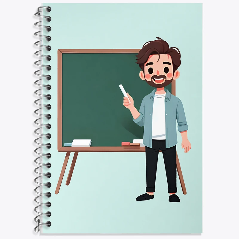 دفتر زبان 50 برگ خندالو مدل سه خط طرح معلم کد F8005