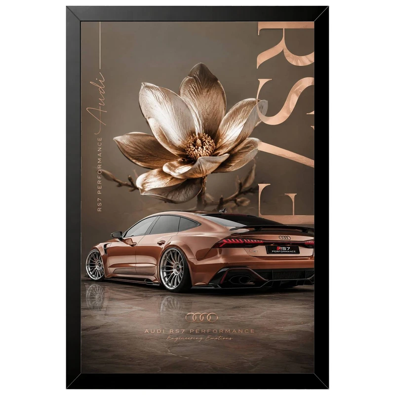 تابلو بکلیت طرح خودرو Audi RS7 مدل B-pe130265 فریم مشکی