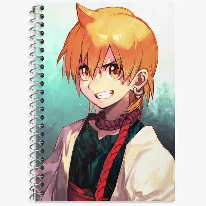 دفتر زبان 50 برگ خندالو مدل دو خط طرح علی‌بابا انیمه ماگی هزارتوی سحر و جادو کد 36044