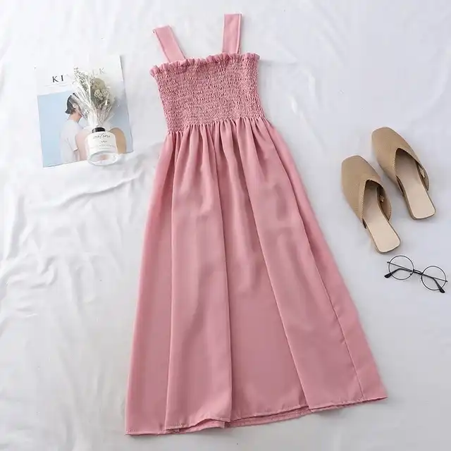 پیراهن زنانه مدل تابستانی رنگ کالباسی