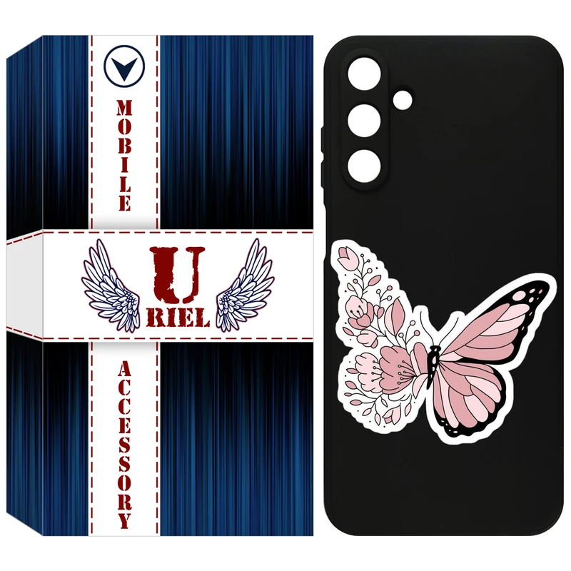 کاور یوریل قاب مدل KSH کد 98 طرح پروانه مناسب برای گوشی موبایل سامسونگ Galaxy A25