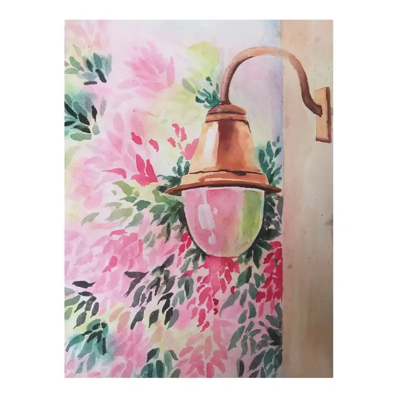 نقاشی آبرنگ مدل چراغ