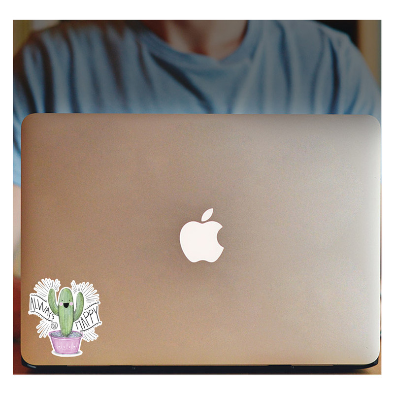 استیکر لپ تاپ مدل کاکتوس خوشحال کد 155