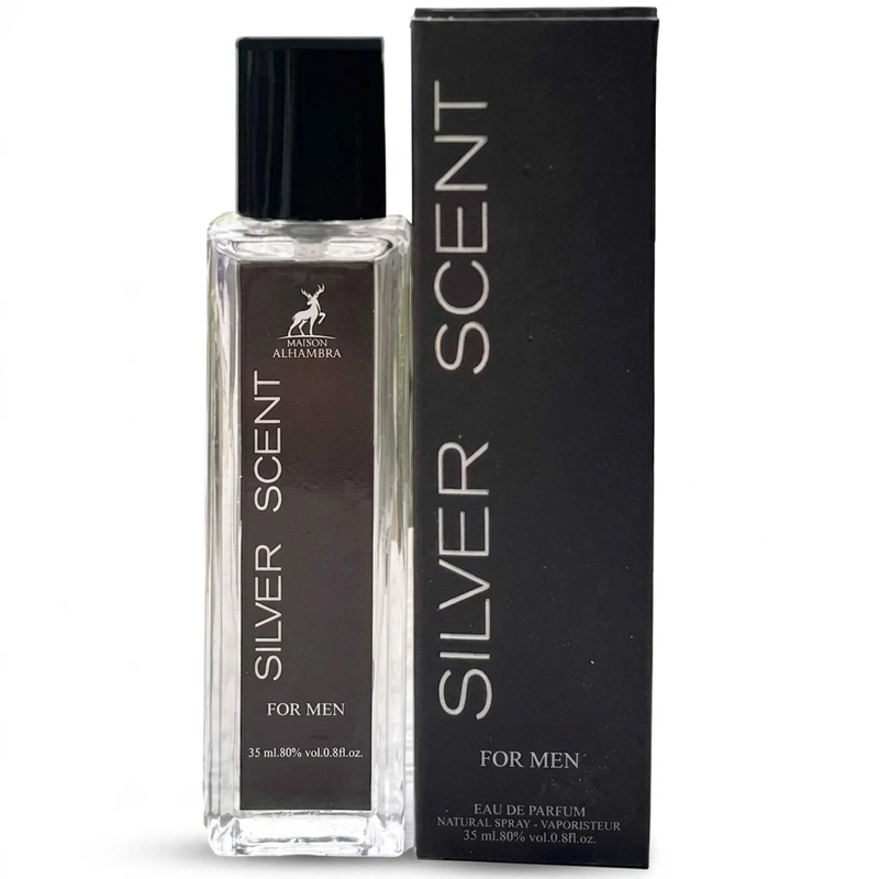 ادوپرفیوم مردانه الحمبرا مدل SILVER SCENT با رایحه چوبی حجم 35 میلی‌لیتر