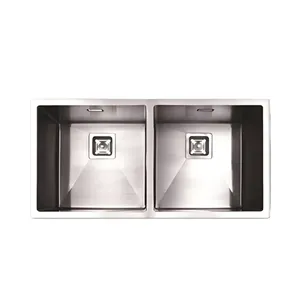 سینک ظرفشویی استیل توکار دو لگنه توربولاین مدل D40