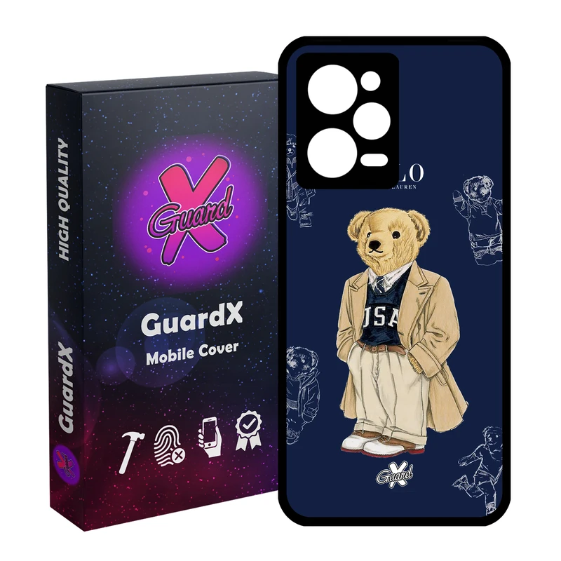 کاور گارد ایکس طرح خرس مدل Glass10427 مناسب برای گوشی موبایل شیائومی Redmi Note 12 Pro 5G/Poco X5 Pro 5G/Note 12 Pro Pro speed