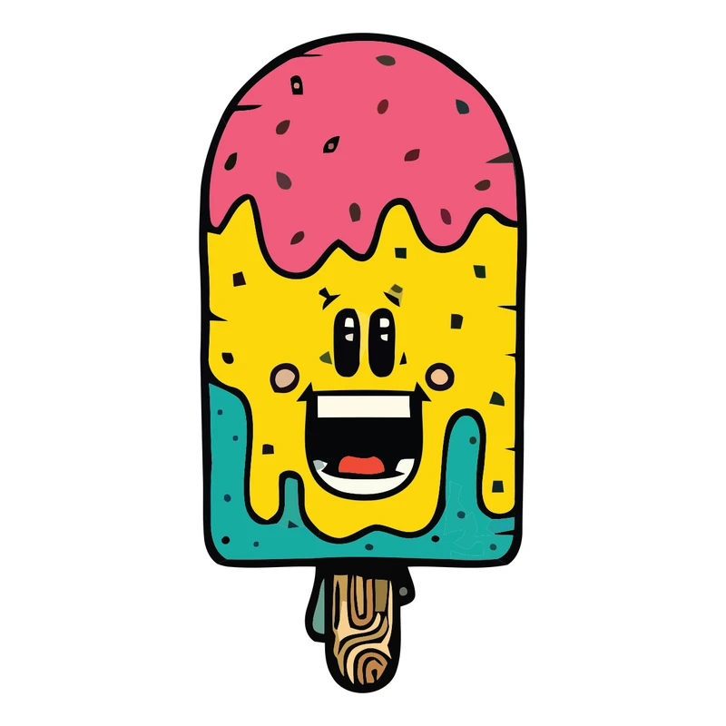 برچسب لپ تاپ پویا مارکت طرح بستنی میوه ای کد 3171