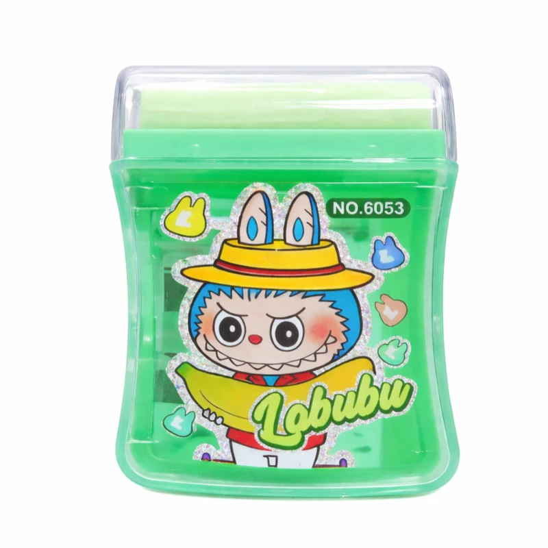 تراش مدل دوتیغه پاک کن دار طرح لبوبو کد 6053