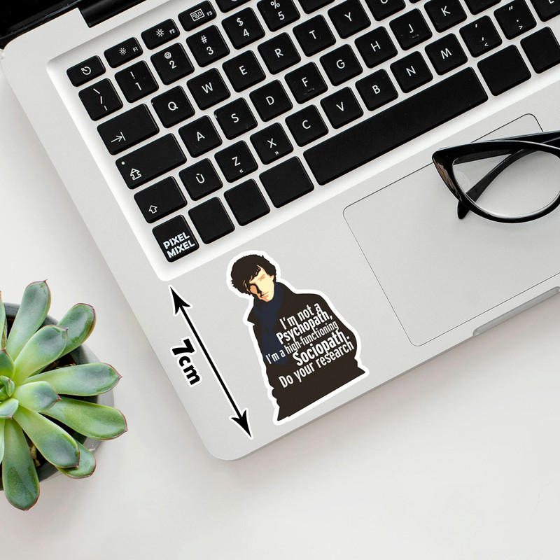 استیکر لپ تاپ پیکسل میکسل مدل سریال شرلوک هلمز مجموعه 6 عددی