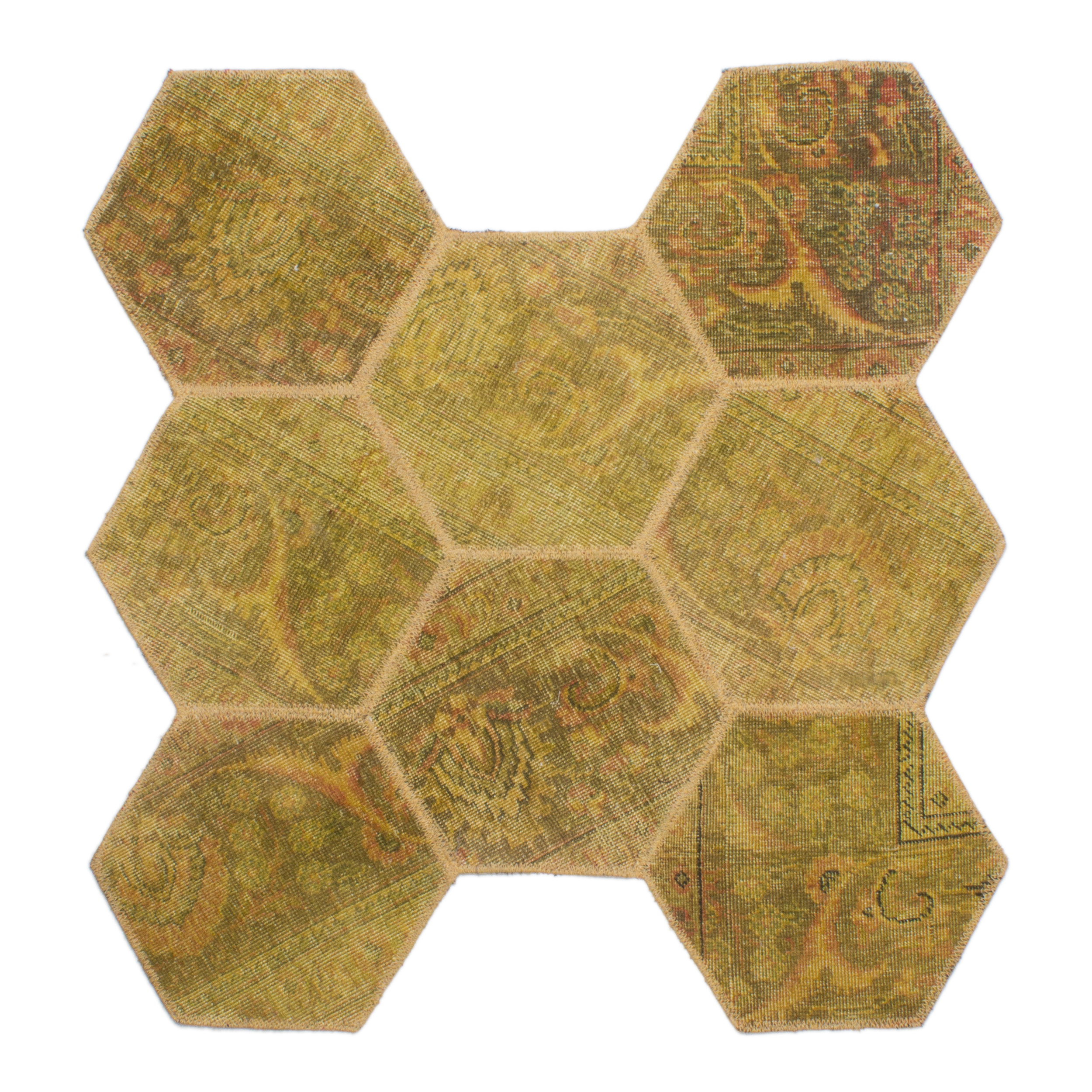 کلاژ فرش دستباف یک و نیم متری مدل کندو کد 17783