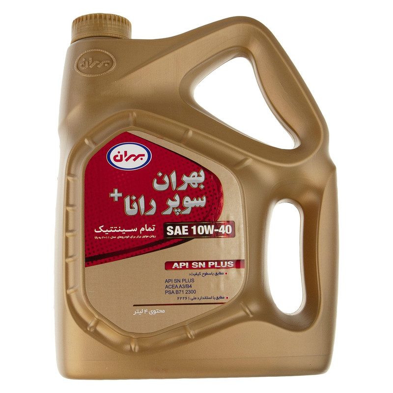 روغن موتور بهران مدل سوپر رانا SAE 10W-40 حجم 4 لیتر