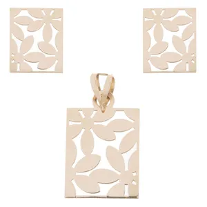 نیم ست طلا 18 عیار زنانه نیکان گلد مدل برگ 7677