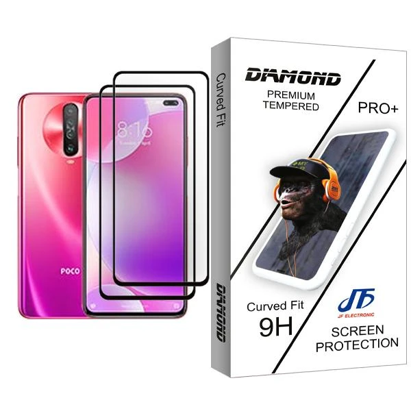 محافظ صفحه نمایش جی اف مدل Diamond Glass MIX002 مناسب برای گوشی موبایل شیائومی Poco X2 بسته دو عددی