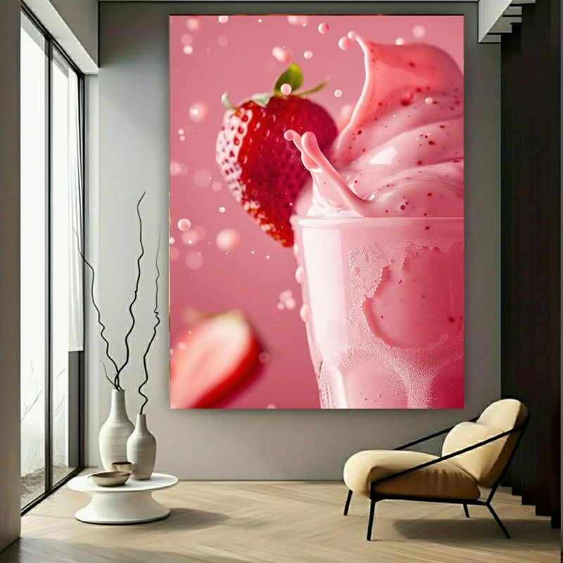  پوستر پارچه ای طرح بستنی میوه ایی مدل توت فرنگی کد N202