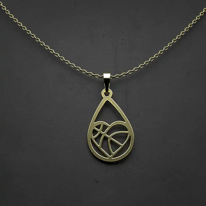 گردنبند طلا 18 عیار زنانه مدوپد مدل قلب کد JJ1149