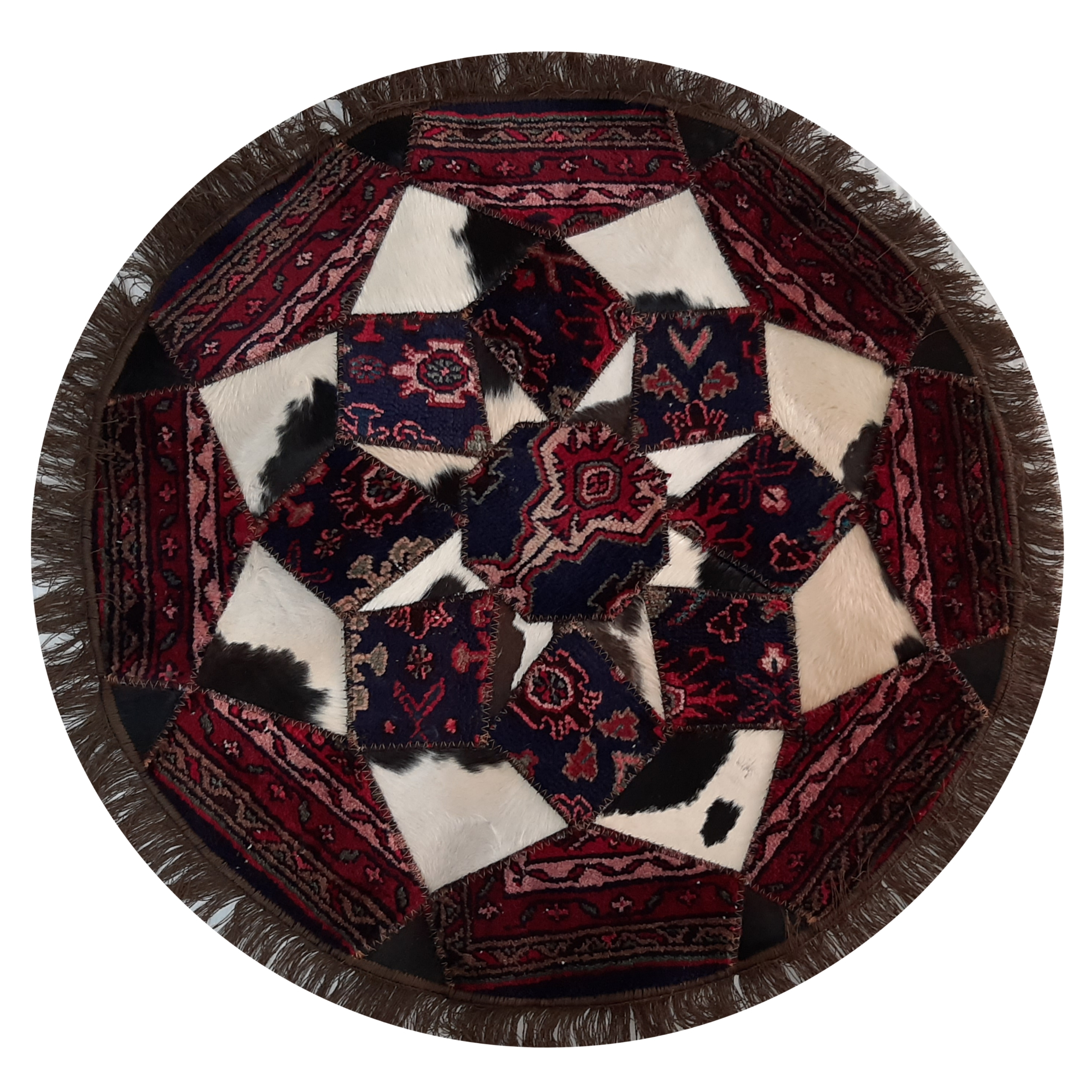 کلاژ فرش دستبافت ۱ متری مدل دایره کدfa-۰۷