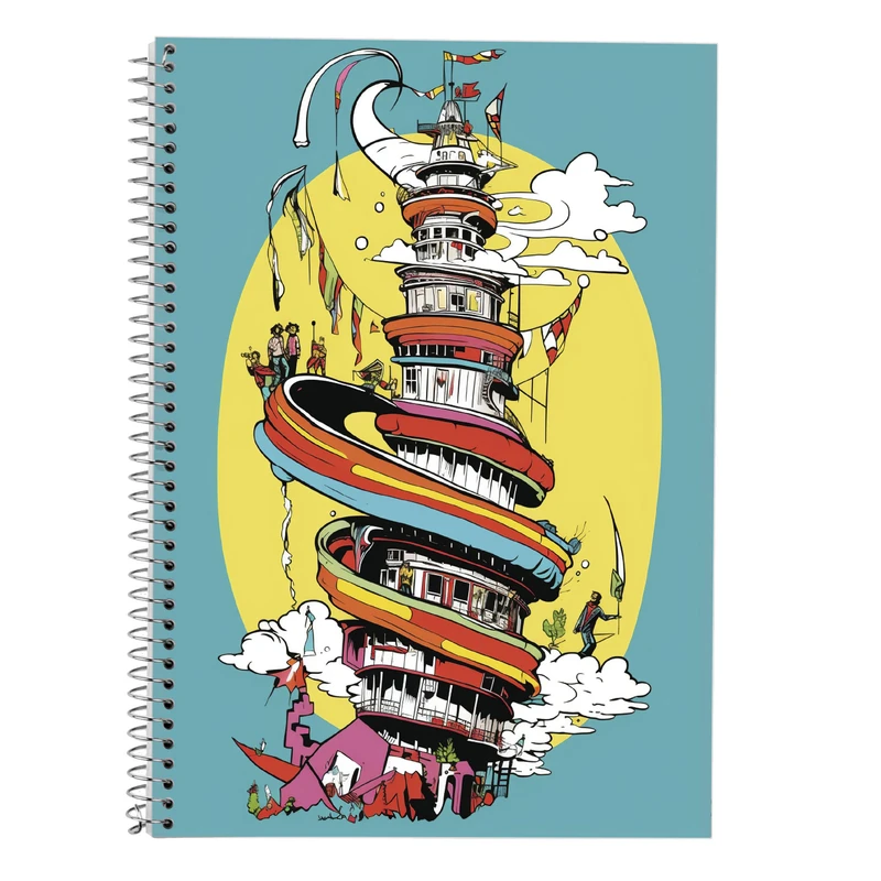 دفتر زبان 50 برگ مدوپد مدل سه خط طرح Ghibli کد DF2513