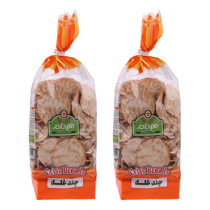 نان خشک چیپسی چند غله هم دانه - 230 گرم بسته 2 عددی
