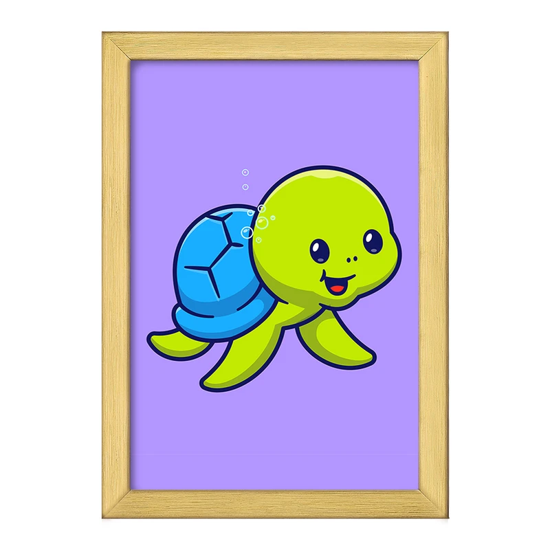 تابلو خندالو طرح حیوانات بامزه لاکپشت کد 29692