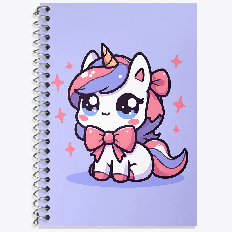 دفتر زبان 50 برگ خندالو مدل دو خط طرح اسب تک شاخ کد N5926