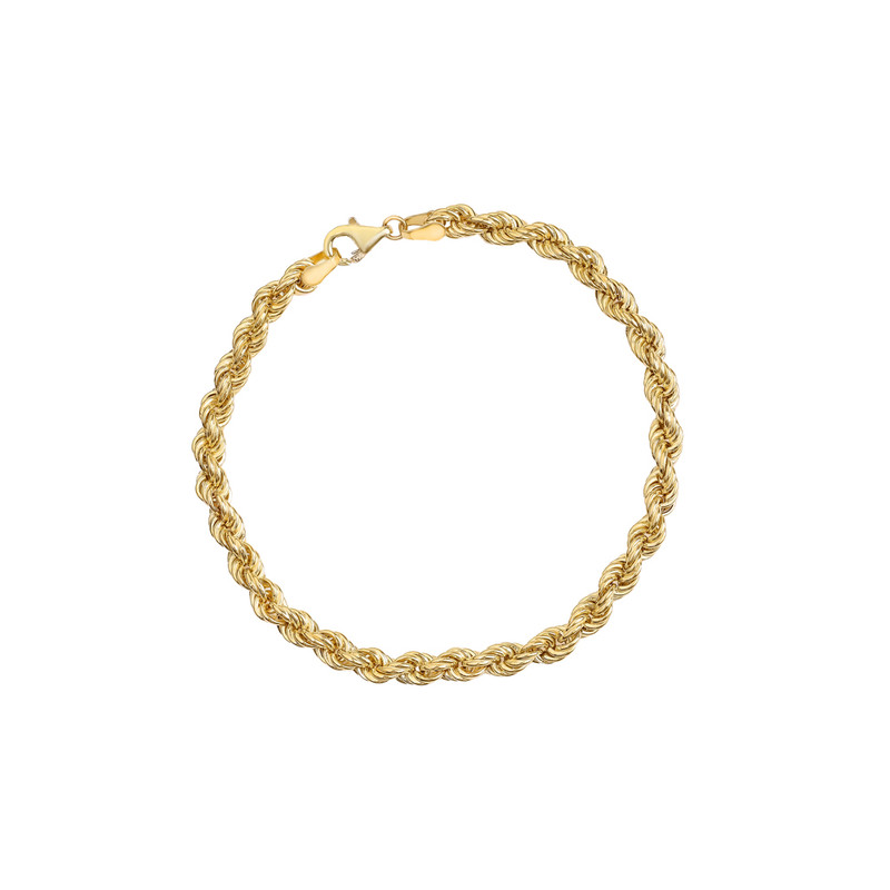 دستبند طلا 18 عیار زنانه ماوی گالری مدل طنابی پیچی