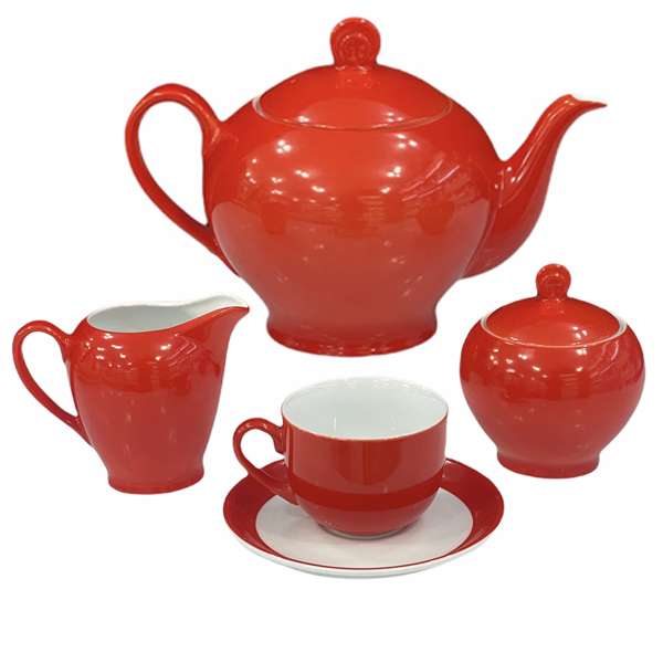 سرویس چای خوری 17 پارچه چینی زرین ایران مدل گیلاس درجه یک