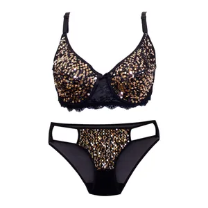 ست شورت و سوتین زنانه مدل سیدل پولکی