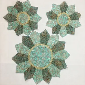 ست ٣تيكه روميزي ترمه مدل خورشيدي